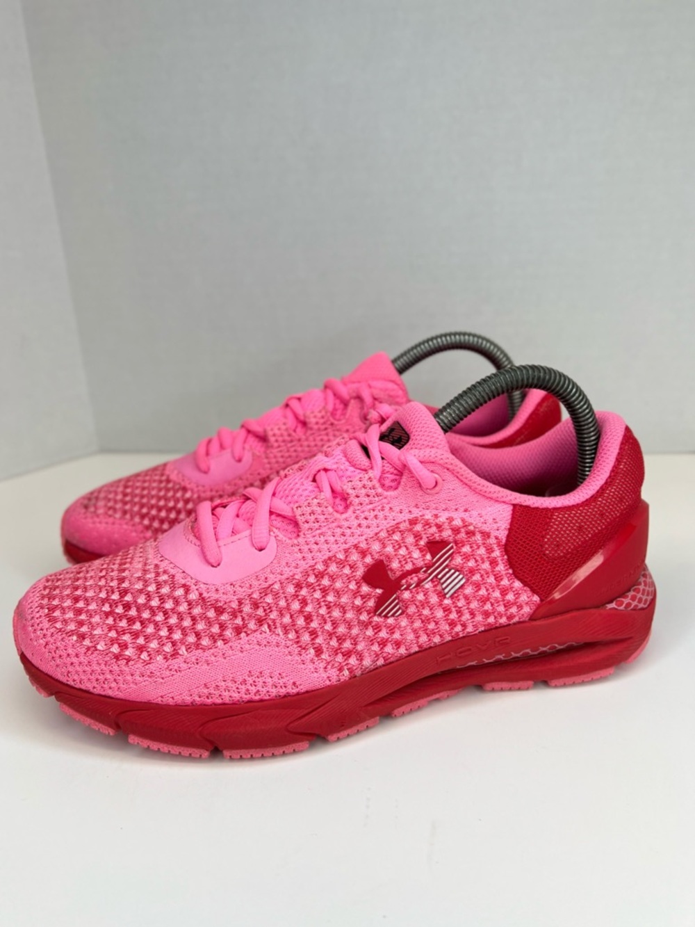 Under Armour HOVR Intake 6 Pink and Red Women’s Running Athletic Shoes